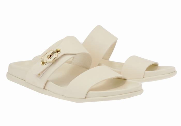 White Women Ancient Greek Sandals Latria Slide Sandals | XJZ4431EC