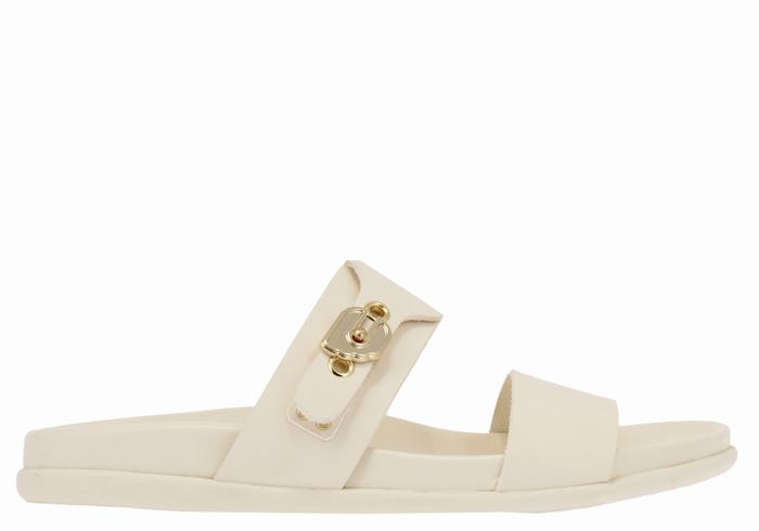 White Women Ancient Greek Sandals Latria Slide Sandals | XJZ4431EC