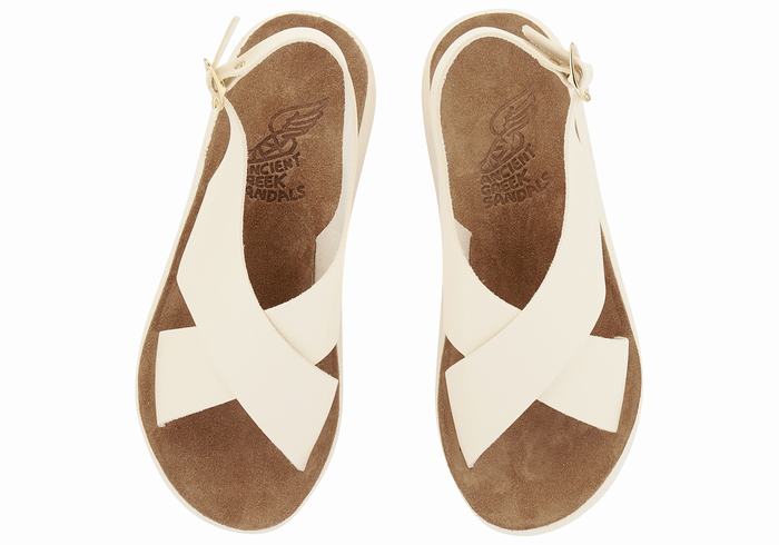 White Women Ancient Greek Sandals Maria Comfort Platform Sandals | GJM321HE