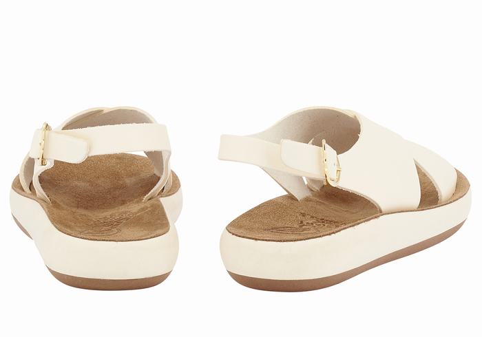 White Women Ancient Greek Sandals Maria Comfort Platform Sandals | GJM321HE