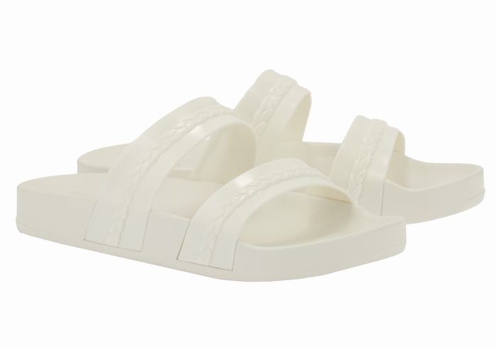 White Women Ancient Greek Sandals Meli Slide Sandals | VXE368JF