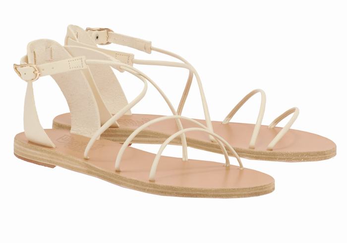 White Women Ancient Greek Sandals Meloivia Ankle Strap Sandals | EYW8453VU