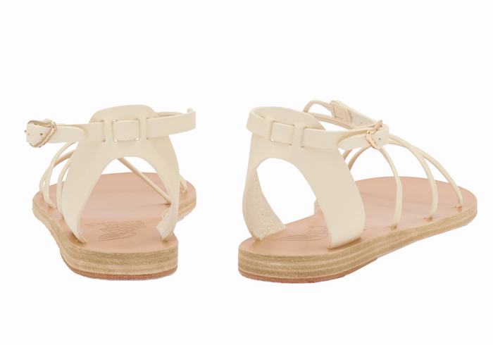 White Women Ancient Greek Sandals Meloivia Ankle Strap Sandals | EYW8453VU