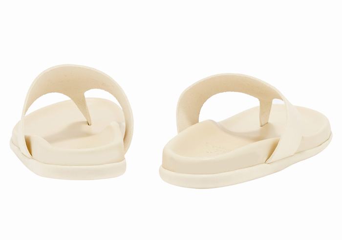 White Women Ancient Greek Sandals Mera Footbed Flip Flops | PGS314QO