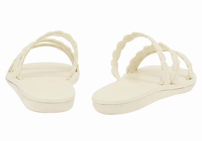 White Women Ancient Greek Sandals Oceanis Slide Sandals | OLM914PA