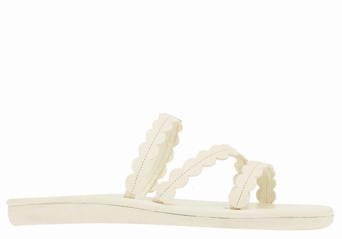 White Women Ancient Greek Sandals Oceanis Slide Sandals | OLM914PA