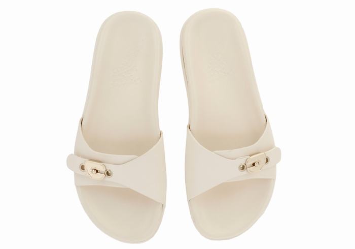 White Women Ancient Greek Sandals Odi Slide Sandals | DNB6635ZC