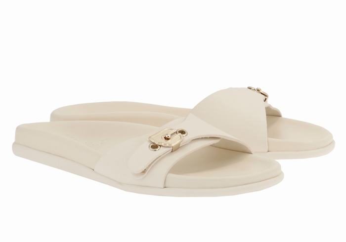 White Women Ancient Greek Sandals Odi Slide Sandals | DNB6635ZC