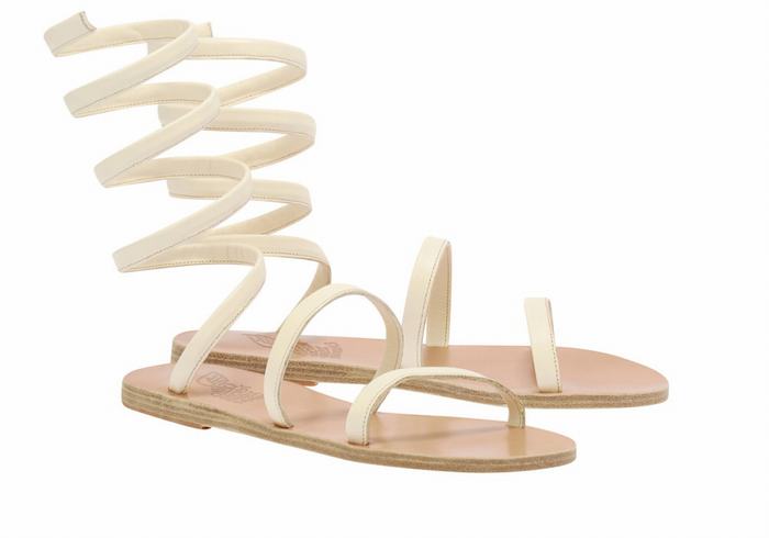 White Women Ancient Greek Sandals Ofis Leather Gladiator Sandals | DZF8270AM