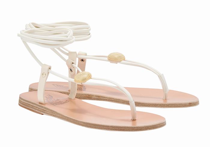 White Women Ancient Greek Sandals Persephone Gladiator Sandals | BFN31EL