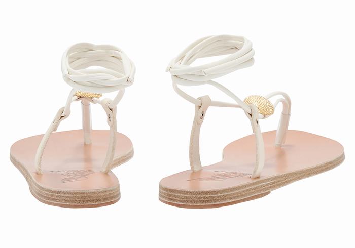 White Women Ancient Greek Sandals Persephone Gladiator Sandals | BFN31EL