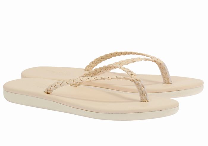 White Women Ancient Greek Sandals Plage Flip Flop Braided Sandals | NXX9999NF