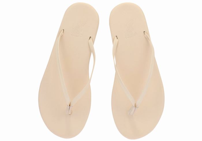 White Women Ancient Greek Sandals Saionara Flip Flops | QQR2092TL