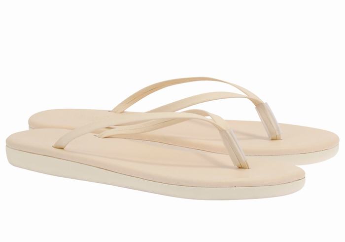 White Women Ancient Greek Sandals Saionara Flip Flops | QQR2092TL