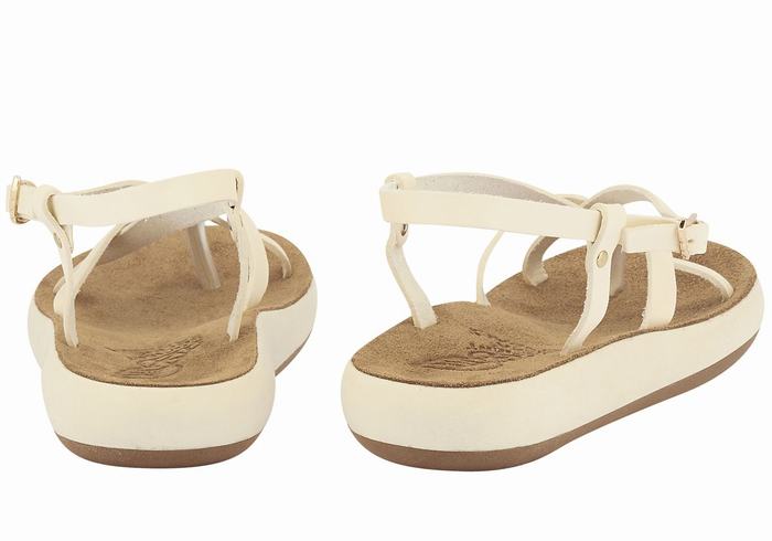 White Women Ancient Greek Sandals Semele Comfort Back-Strap Sandals | JEE2772SG