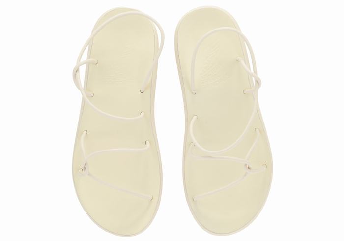 White Women Ancient Greek Sandals Taxidi Comfort Back-Strap Sandals | JXS911QF