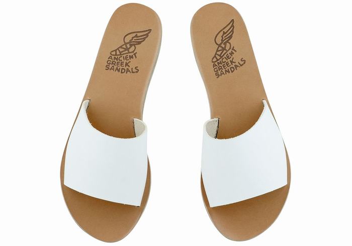 White Women Ancient Greek Sandals Taygete Slide Sandals | ECW454JF