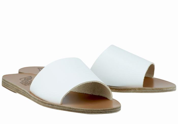 White Women Ancient Greek Sandals Taygete Slide Sandals | ECW454JF