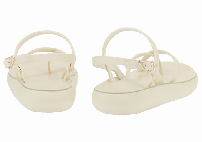 White Women Ancient Greek Sandals Tereza Comfort Back-Strap Sandals | SHL965NT