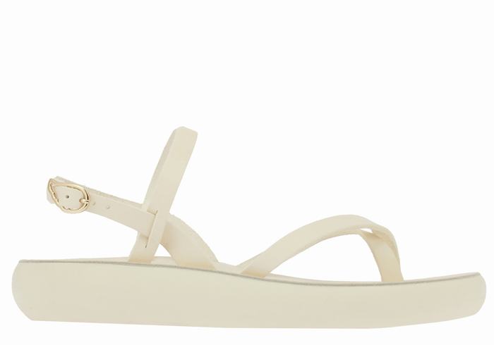 White Women Ancient Greek Sandals Tereza Comfort Back-Strap Sandals | SHL965NT