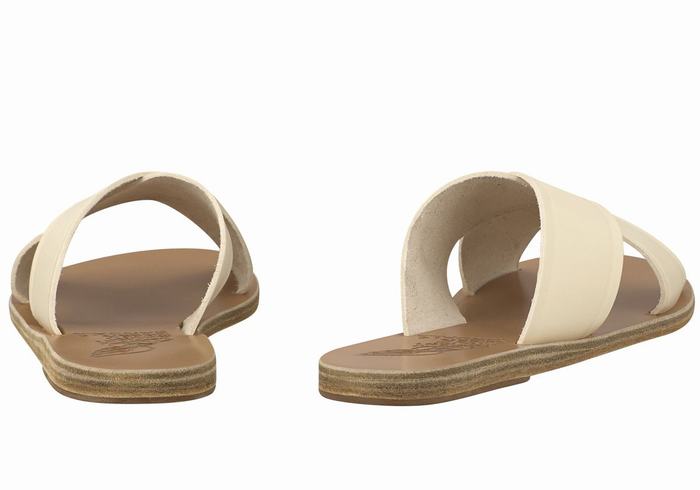 White Women Ancient Greek Sandals Thais Slide Sandals | UUW1820VF