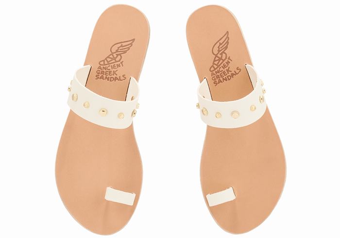 White Women Ancient Greek Sandals Thalia Bee Toe-Post Sandals | EYZ5359XI