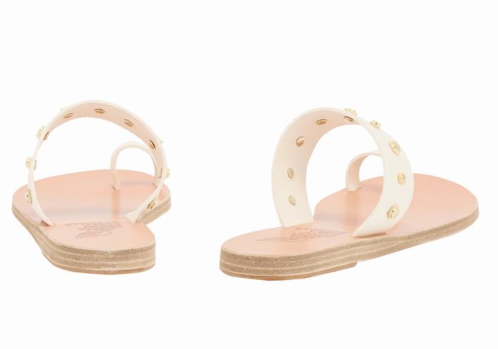 White Women Ancient Greek Sandals Thalia Bee Toe-Post Sandals | EYZ5359XI