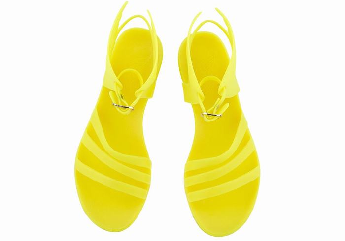 Yellow Women Ancient Greek Sandals Ikaria Ankle Strap Sandals | RBD3169HT